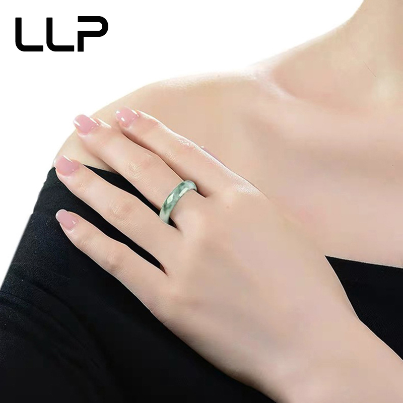 Echte Natuurlijke Een Goederen Jade Drijvende Bloemenring Mode Charme Vrouwen Jade Ring Sieraden Festival