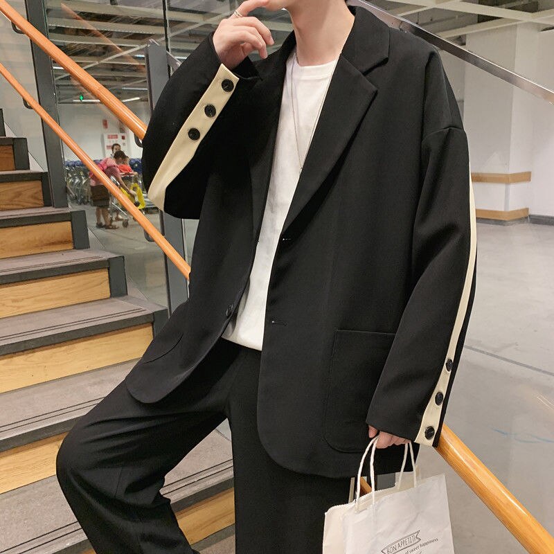 Mannen Casual Pak Jassen Zwart/Grijs/Camel Blazers Losse Mode Bovenkleding Lange Mouw Westerse Kleding Jassen size M-XXL