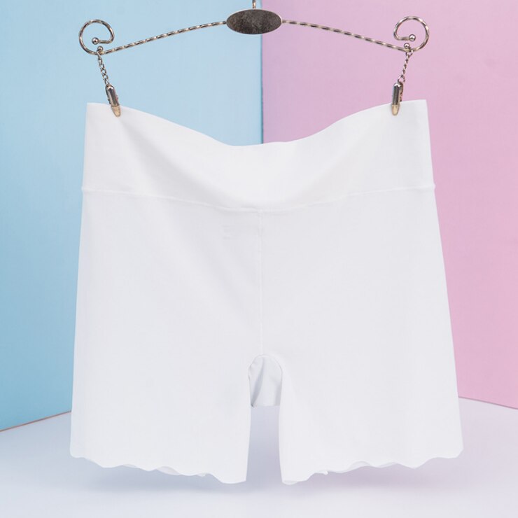 Dames veiligheidsbroeken korte broek dames naadloze veiligheidsbroek ondergoed ijs zijde dames slipjes lingerie slips: Wit / Ik