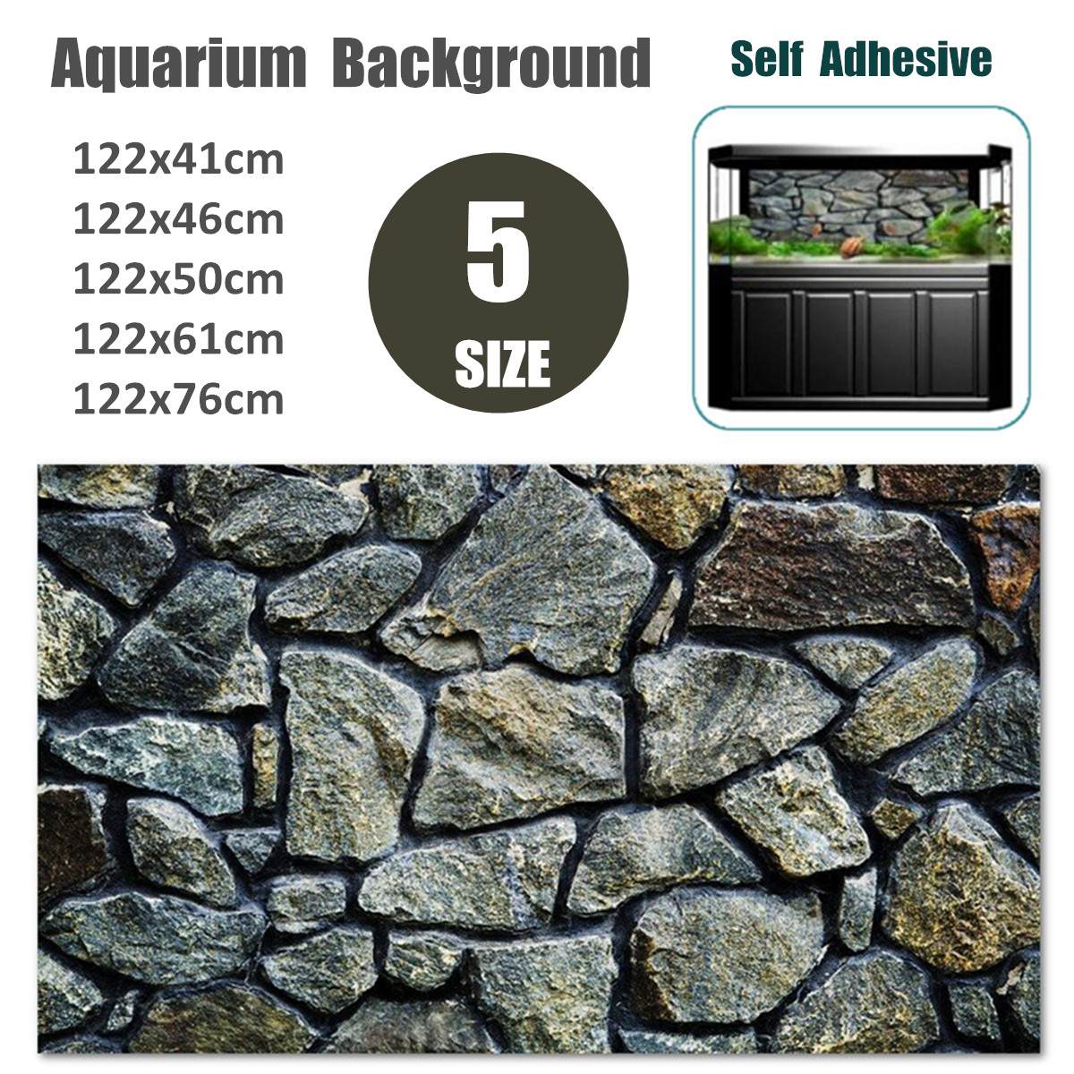 5 größen Felsen Stein PVC Aquarium Hintergrund Poster Aquarium Zauberstab Bild Landschaftsbau Malerei Dekorationen Selbstklebende