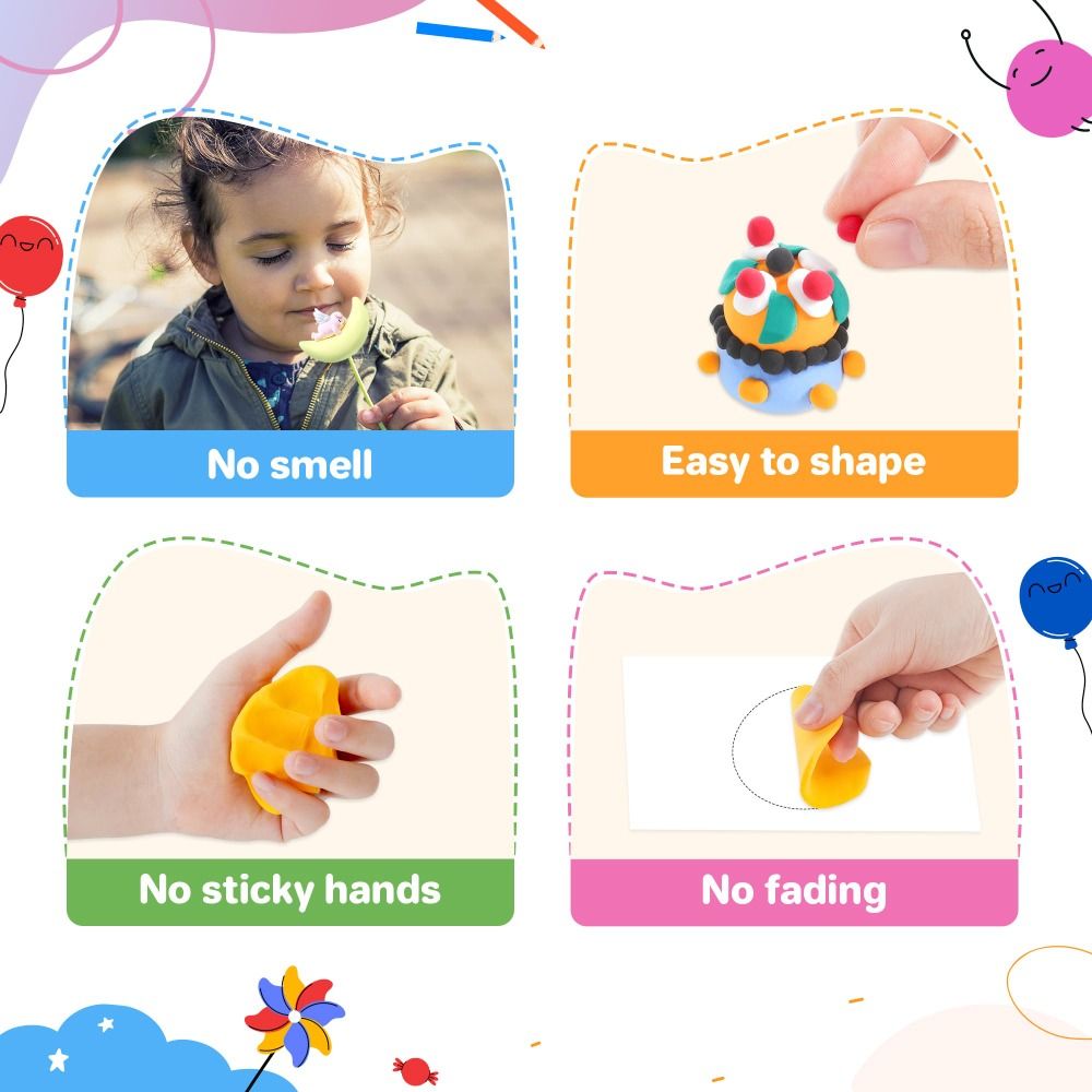 Neue 24/32 Farben Polymer-Tonblöcke DIY Bunter Ofenhärtender Ton Leichtgewichtiger Modellierplastik für Kinder