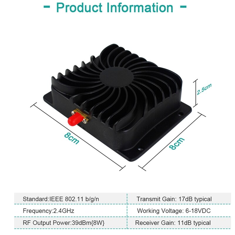 Edup Wireless Wifi Power Booster Versterkers Voor Wireless Router Signaal Booster Repeater Breedband 2.4Ghz 8W EP-AB003