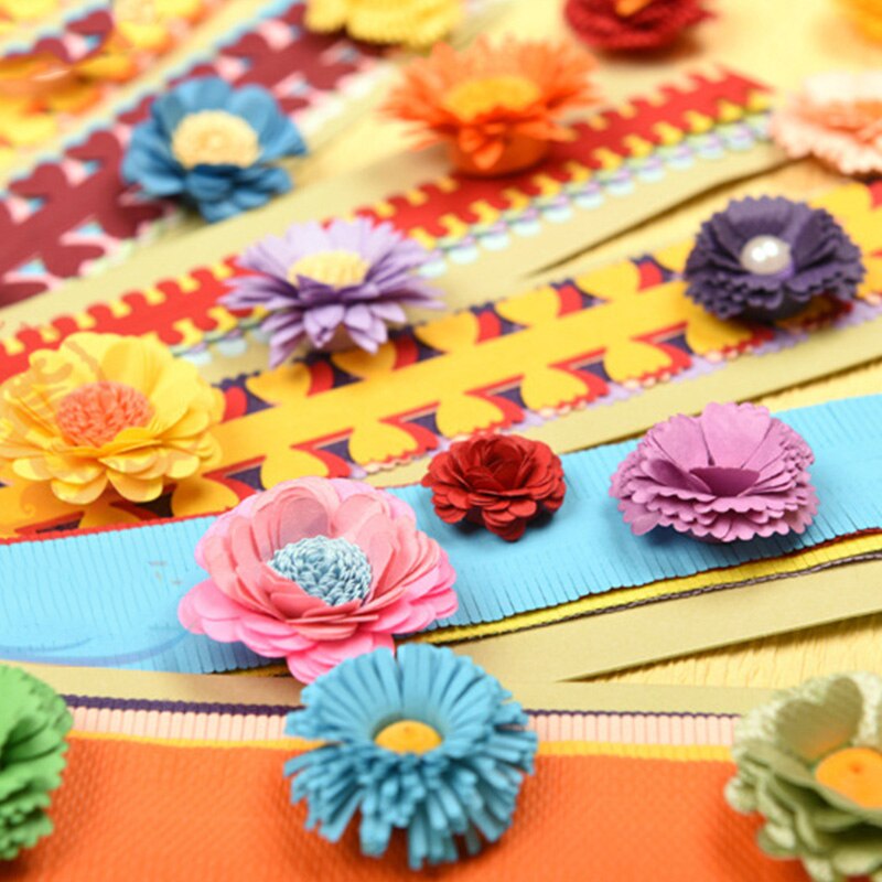 20 striber blomster quilling papirstrimler farverige origami diy papir hånd håndværk diy scrapbøger håndlavet dekoration