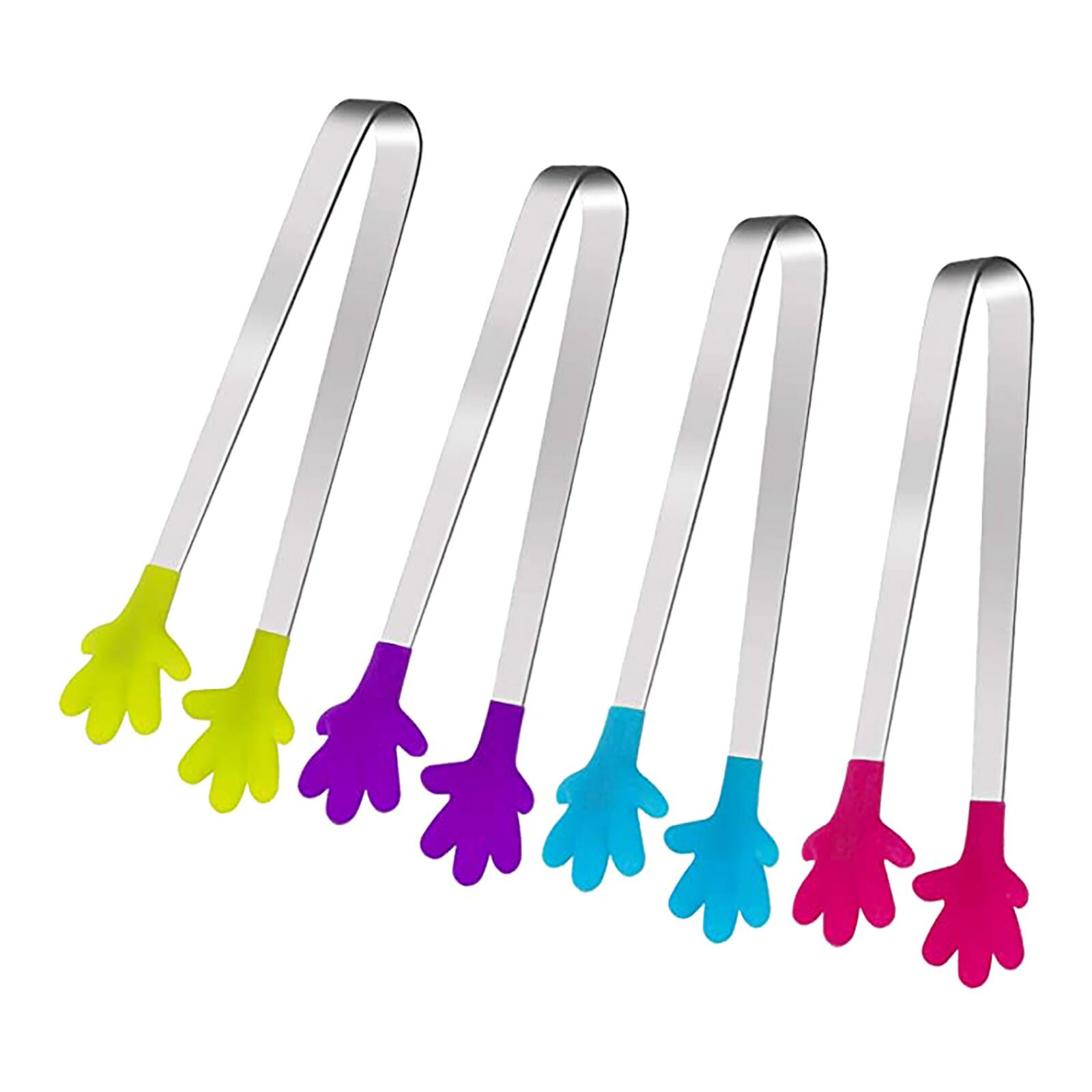 Stainless Steel Heat Resistant Kitchen Tong Ice Tong Small Non-slip Silicone Bread Tong Kitchen Tools Bbq Tools Accessories
