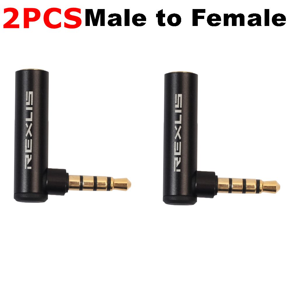 90 Degree Headphone Audio Microphone Jack Stereo Plug Connector 3.5mm Male to Female Right Angled Adapter Converter for REXUS: Blue