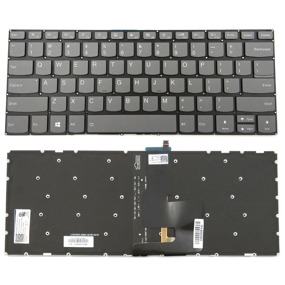 Teclado portátil y Original para Lenovo Yoga 520-14IKB tipo 80X8 81C8 720-15IKB US, negro, con retroiluminación y sin marco: With Backlit