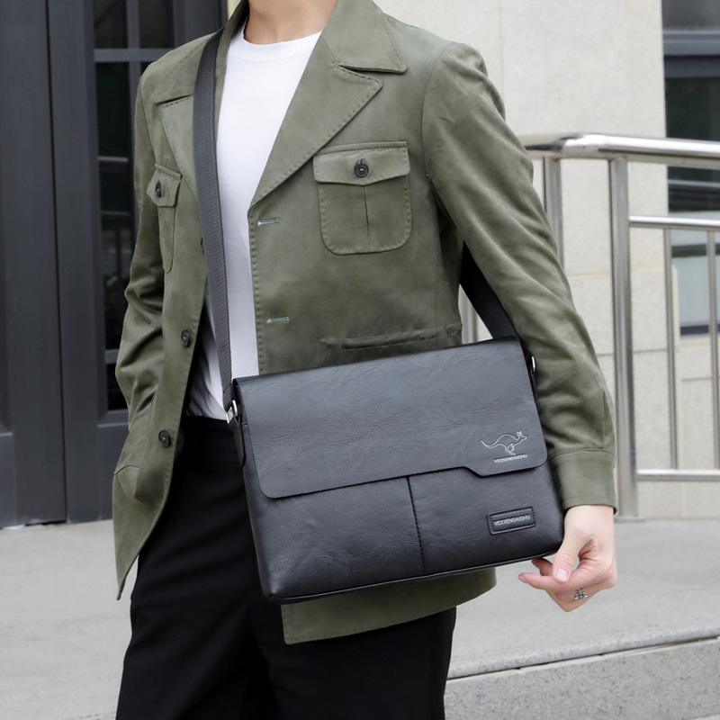 Pu Leder Herren Aktentasche männlich Exekutive Dokument Schulter Jahrgang Geschäft arbeiten Bote überqueren Karosserie Seite Caddie Tasche