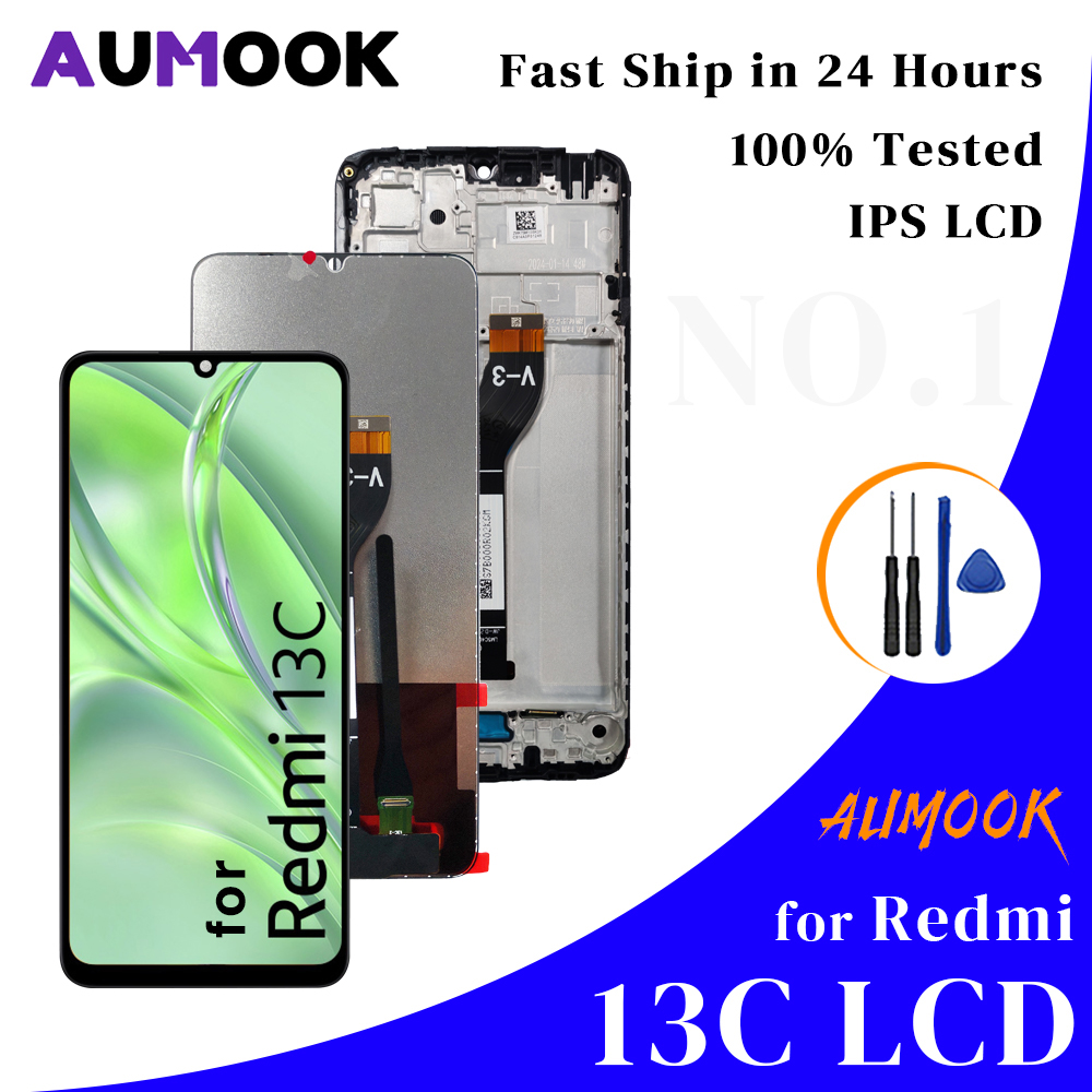 6.74" Screen for Redmi 13C LCD Display Touch Screen Digiziter Assembly pantalla For Xiaomi Redmi 13C With Frame LCD Display