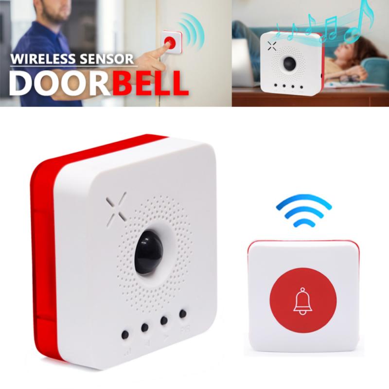 Wireless Sensor Doorbell Smart Human Body Induction Door Bell Alert Chime Alarm Burglar Doorbell Emergency Call For The Aged