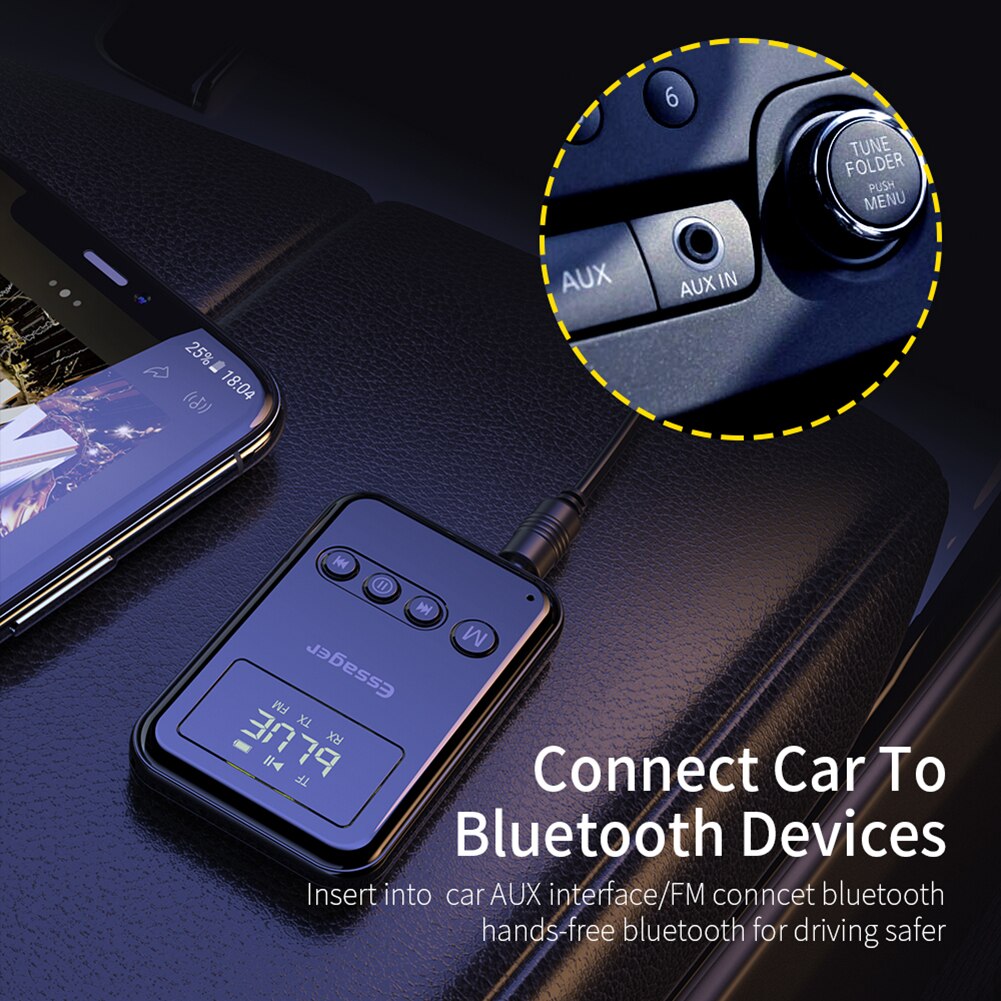 K6 Bluetooth 5.0 Adapter Wireless High definition LED digital display Audio Receiver Transmitter