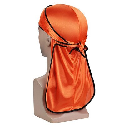 Luksus herre silkeaktig durags bandana turban lue parykker doo menn sateng durag biker hodeplagg pannebånd pirat lue hårtilbehør: 15