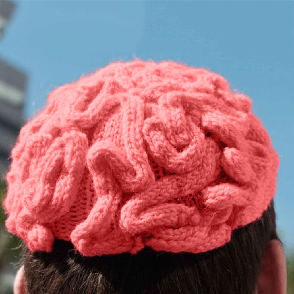 Hand Knitted Personality Brain Hat Kids Adults Crochet Beanie Cool streetwear Cerebrum Cap gorras para hombre casquette homme