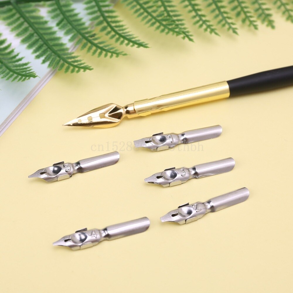 Kalligraphie Zeichnung tauchen Tinte Feder Kuli-einstellen Signatur Schreiben Antike Elegante