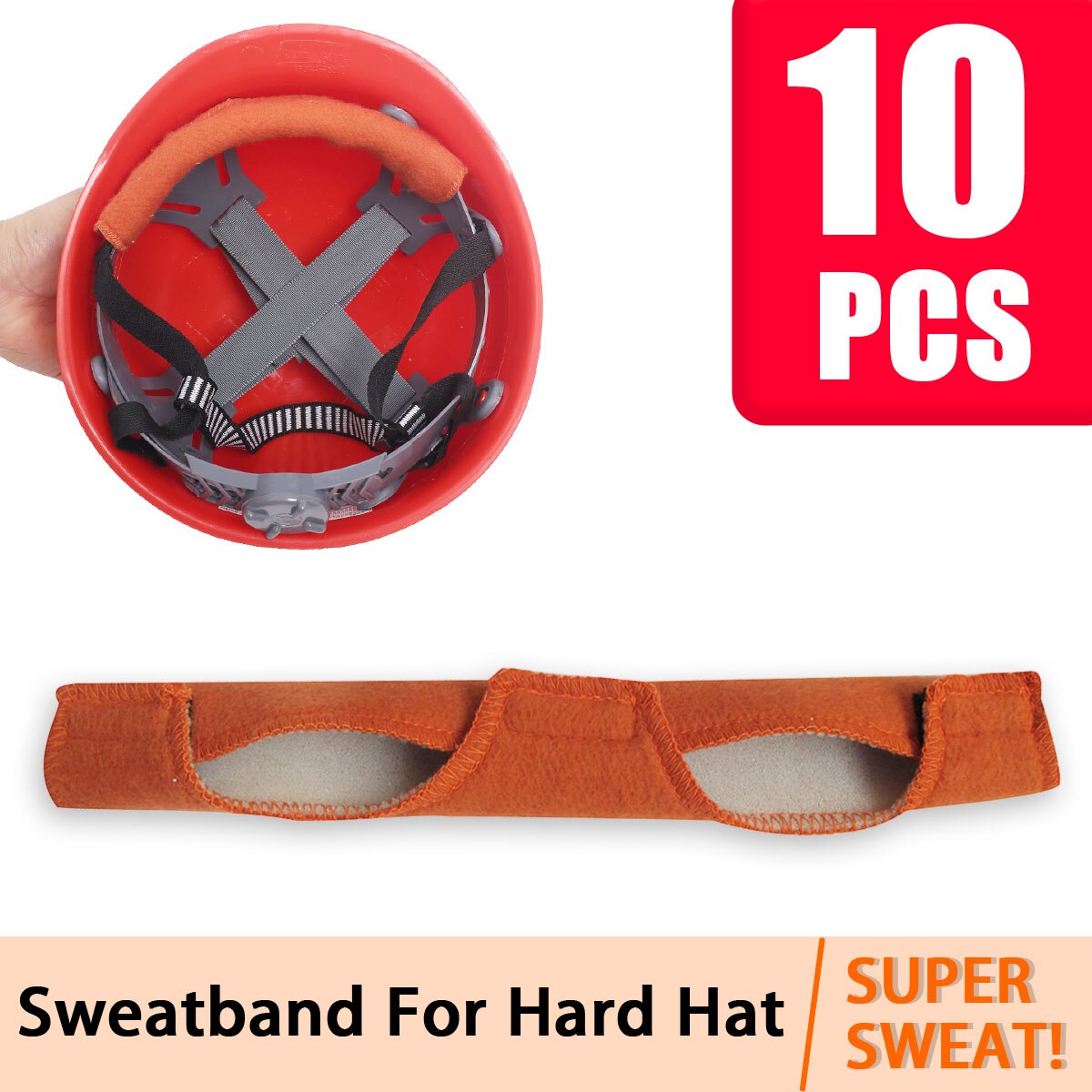 10 stks Katoen Hoofd Hoed Zweetband Replacment Lashelm Zweetbandjes Werkplek Veiligheid 25x9.5 cm voor Alle Harde Hoed