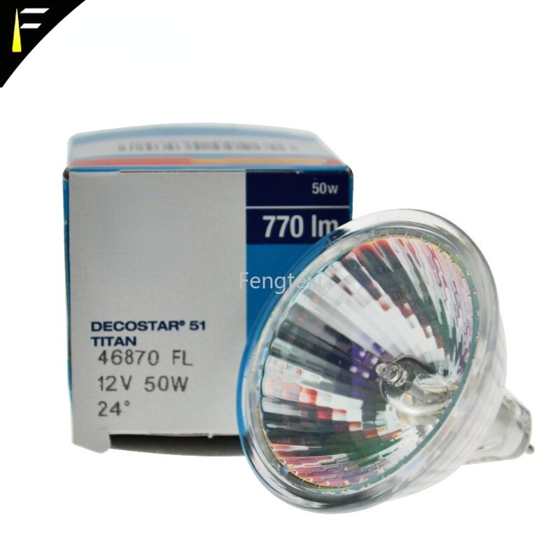 Bombilla halógena de cuarzo, foco de pista, cenador, lámpara, 44870FL 46870SP 12V50W MR16