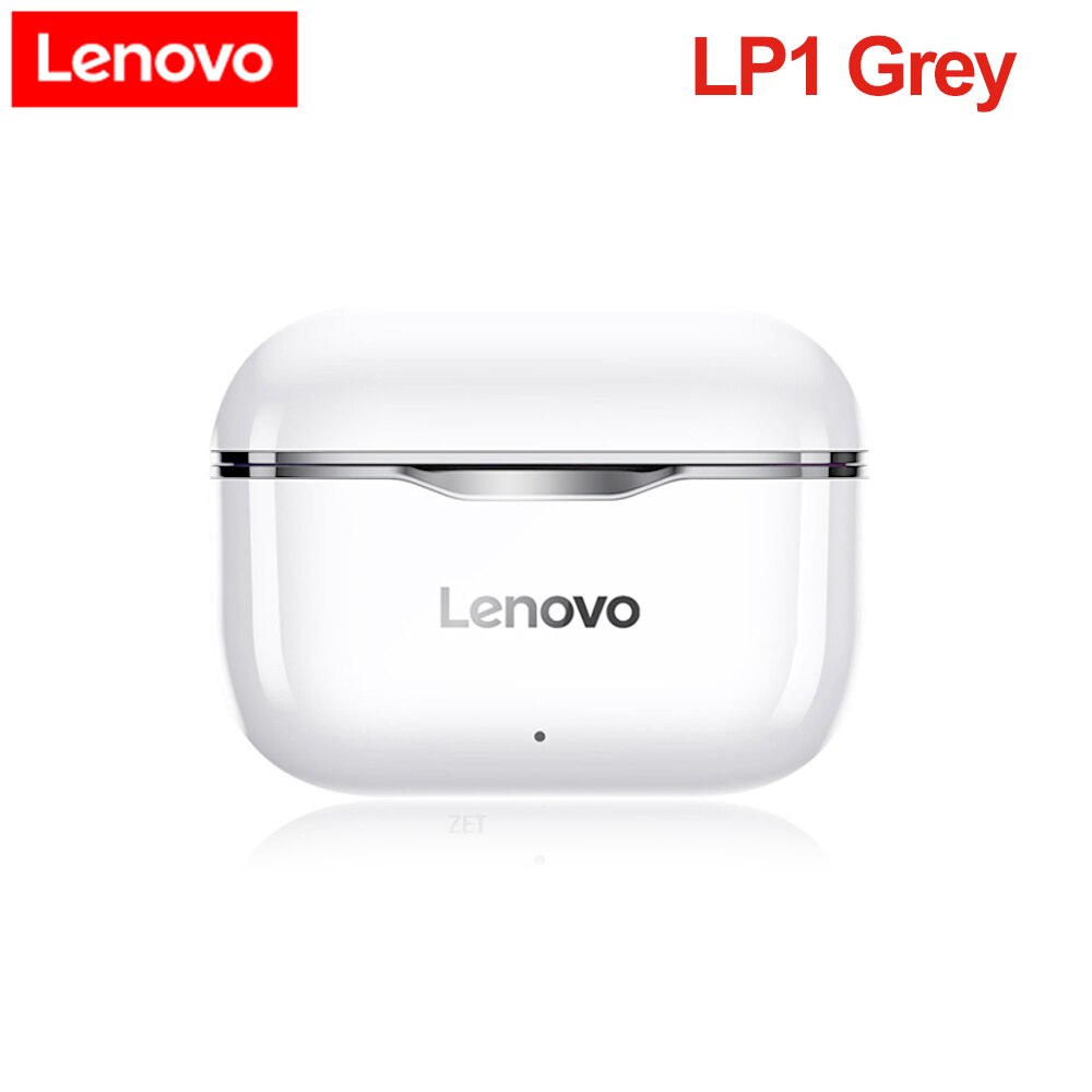 Lenovo LP1/LP2/LP40 TWS Earphone Bluetooth 5.0 Wireless Headset Waterproof Sport Earbud Noise Cancelling Headphones Dual Stereo: LP1 Grey