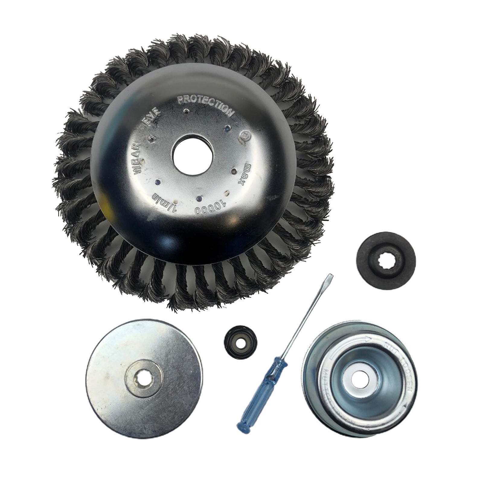 Heavy Duty Steal Wire Brush Cutter Trimmer Head with Adapter Kits Plate Screwdriver for String Trimmers