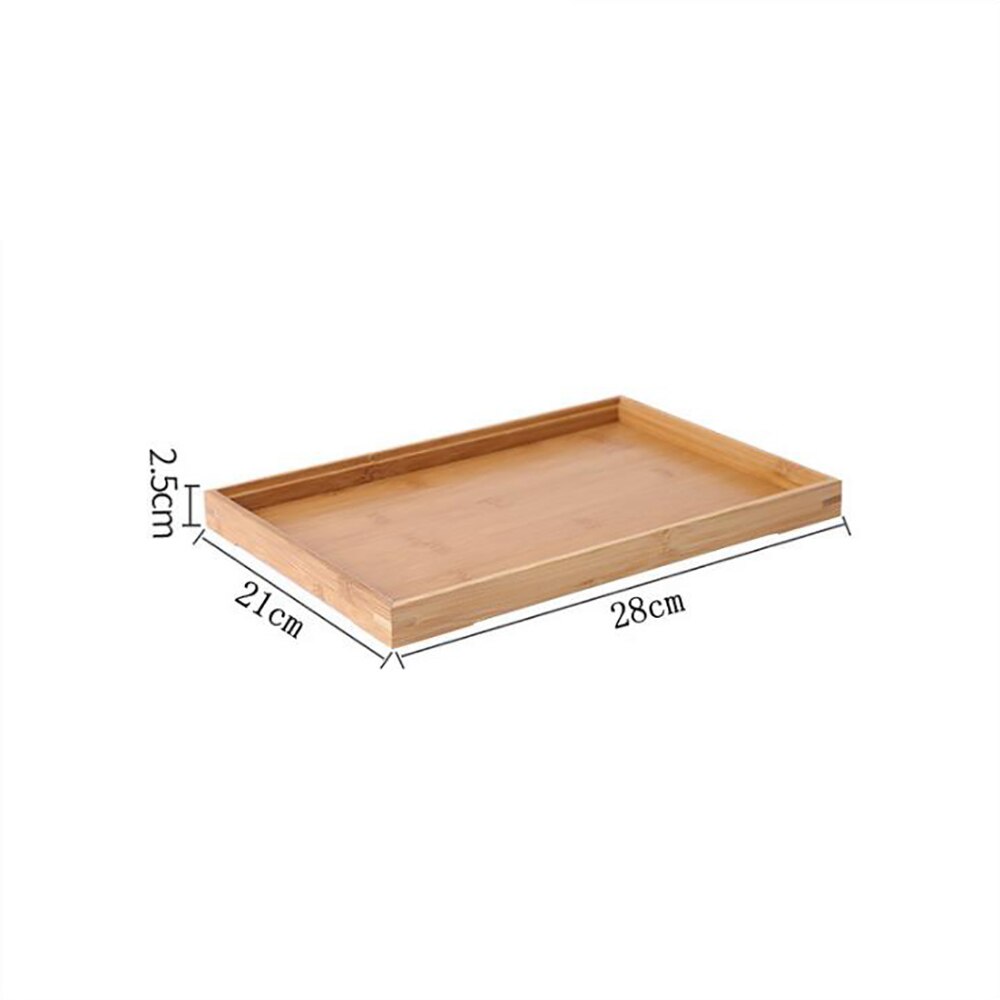 1Pcs Bamboo Wooden Tray Rectangular Tea Tray Solid Wood Household Kung Fu Tea Set Water Cup Tray Wooden Bread Wooden Dinner Tray: 28x21x2.5cm