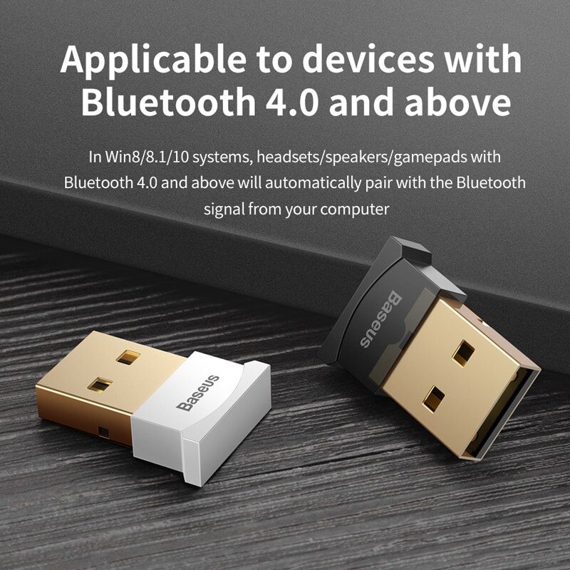 Baseus adaptador Bluetooth USB Dongle para computadora PC Mouse teclado Aux Bluetooth 4,0 de 4,2 de 5,0 receptor de música altavoz transmisor