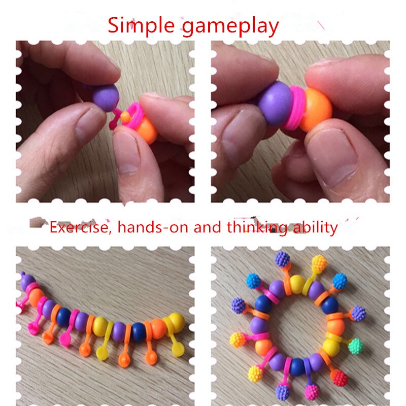 50 pcs/lot Assorted Plastic Acrylic Bead Kit Accessories DIY Jewelry Making Kids Beads Set for children
