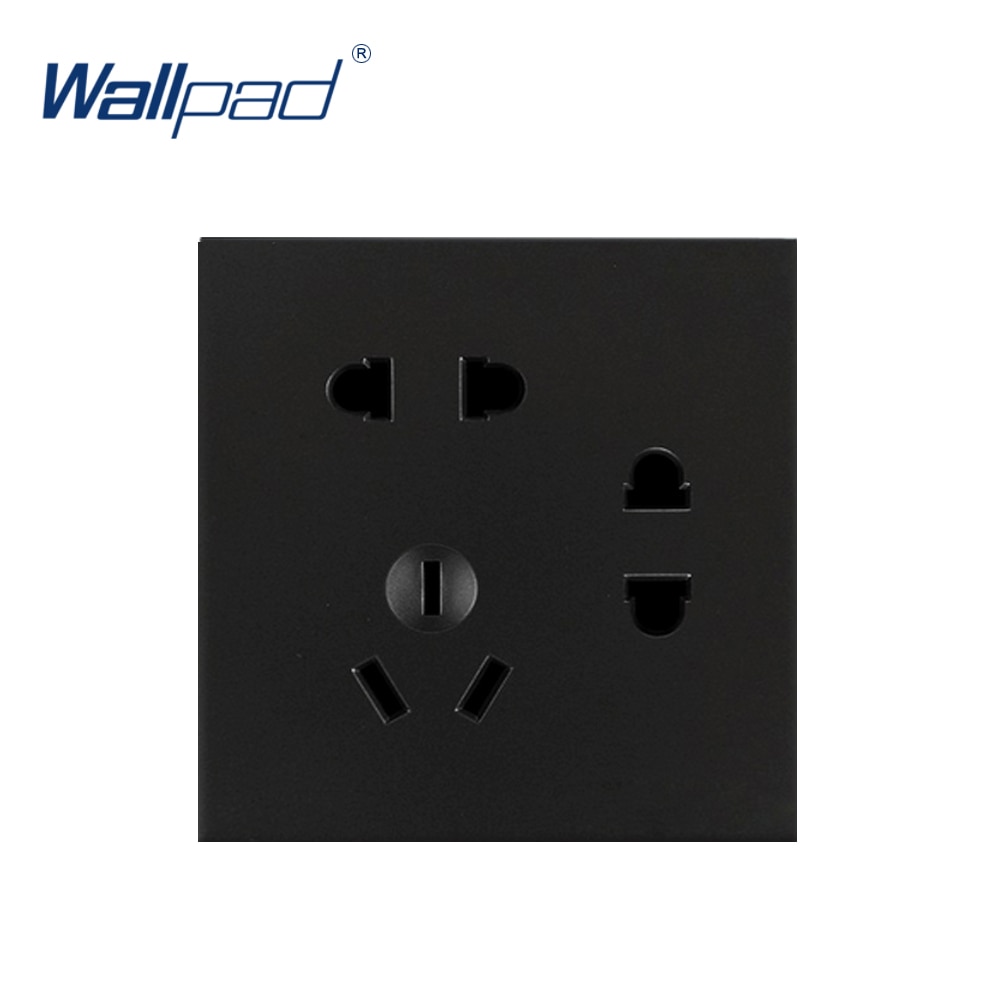 Wallpad Luxury 7 Pin Socket Electric Outlet Function Key For Wall White And Black Plastic Module Only