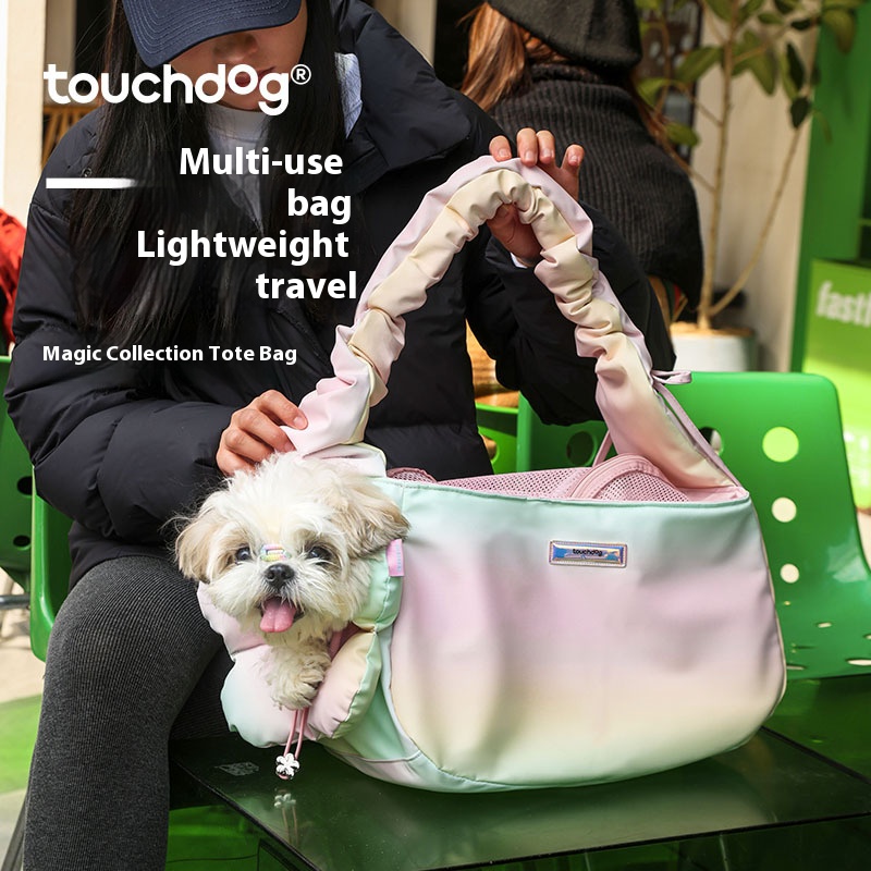 TOUCHDOG Illusion Series-Pet Outing Crossbody Bag Cat Portable Shoulder Cat Bag Small Dog Dewlap Tote Dog Bag Pet Accessories