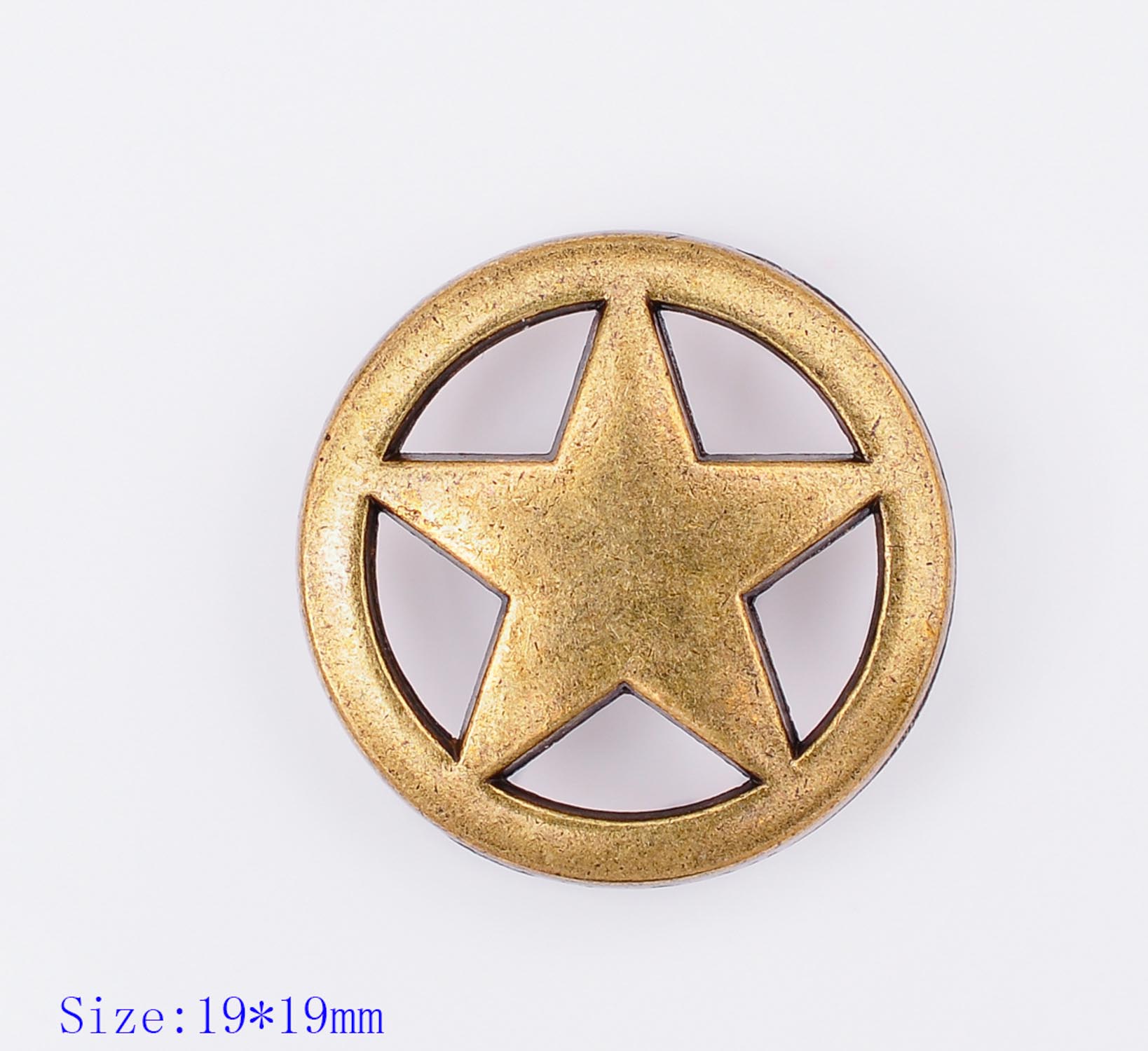 30X 19*19mm Antique Brass/Copper Western Texas Cowboy Ranger Star Conchos For Saddles Headstall Bridle Leathercraft Decor