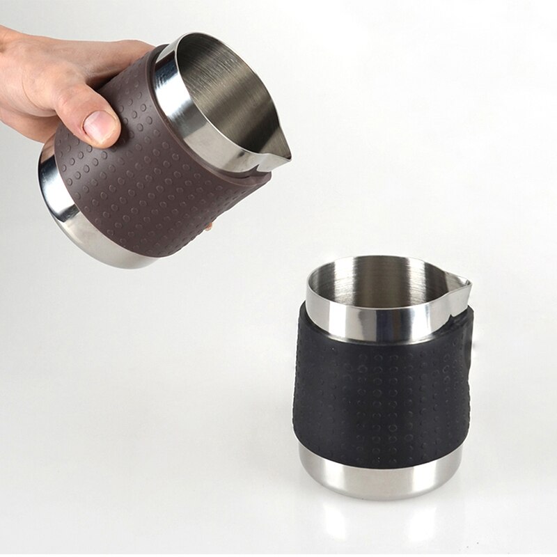 350/600ml Siliconen Case Rvs Opschuimen Jug Espresso Koffie Pitcher Barista Craft Koffie Latte Melk Opschuimen Werper