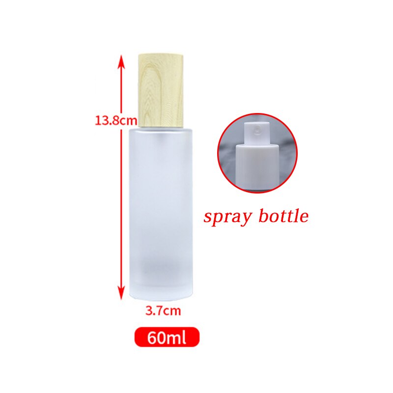 20/30/40/50/60/80ml Holz Milchglas Spray Flasche Lotion Pumpe Flüssigkeit sprayer Feinen Nebel Nachfüllbare Flaschen Holz Kappe Parfüm: E
