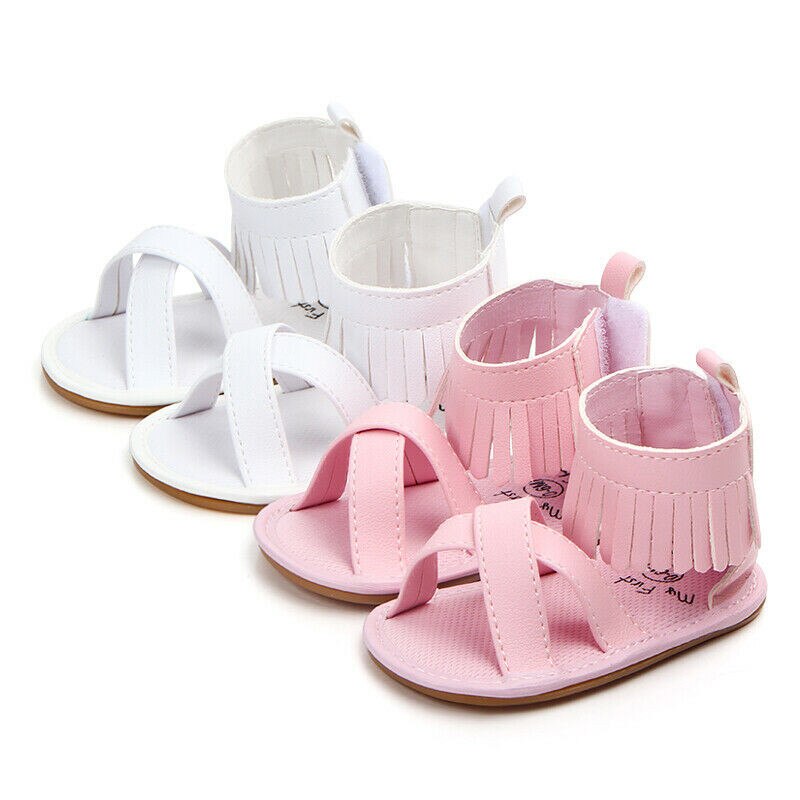 Spædbarn baby pige sandaler kvast anti-slip sko sål prewalkers sko