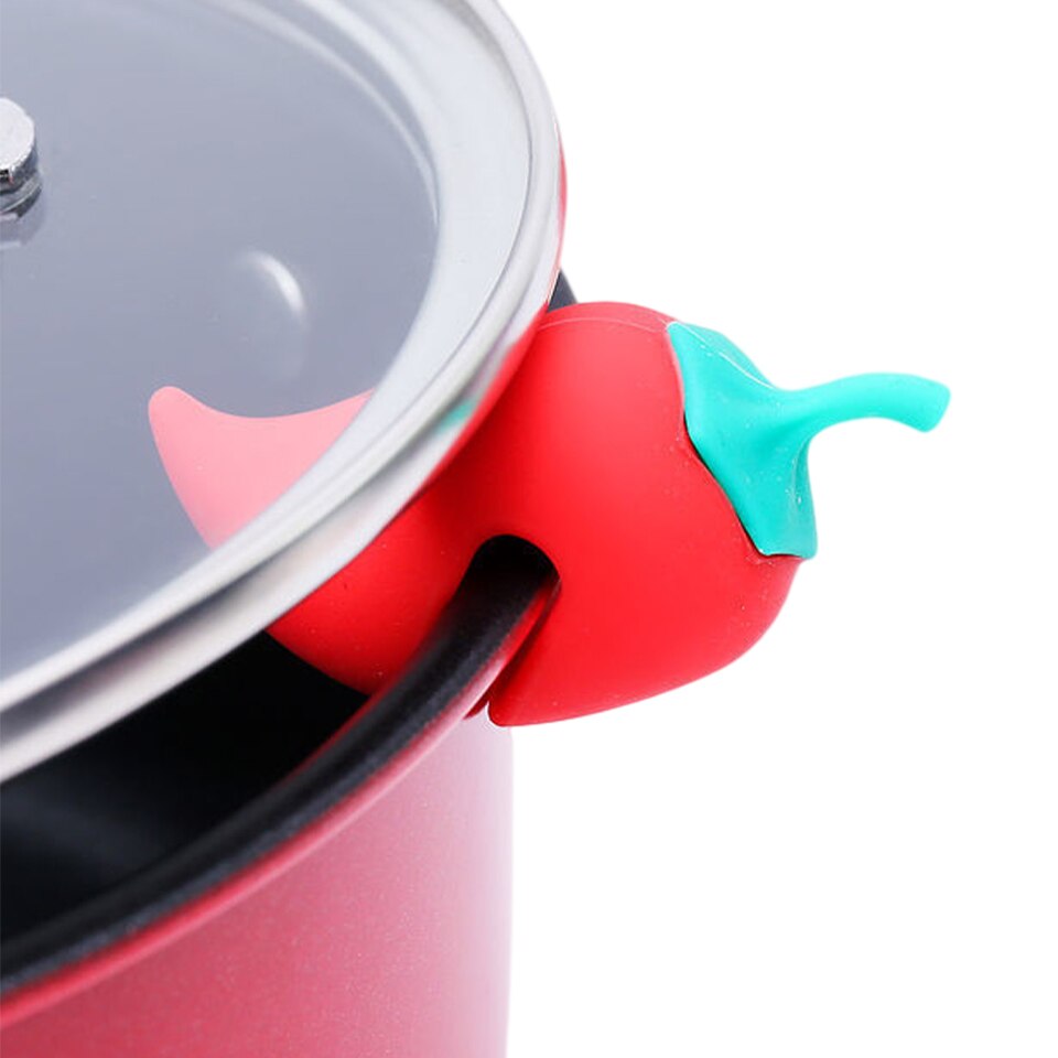 Elevador de tapa a prueba de derrames para olla de sopa, herramientas de cocina, soporte de tapa de silicona resistente al calor, mantiene la tapa abierta, herramientas de cocina, 1 unidad