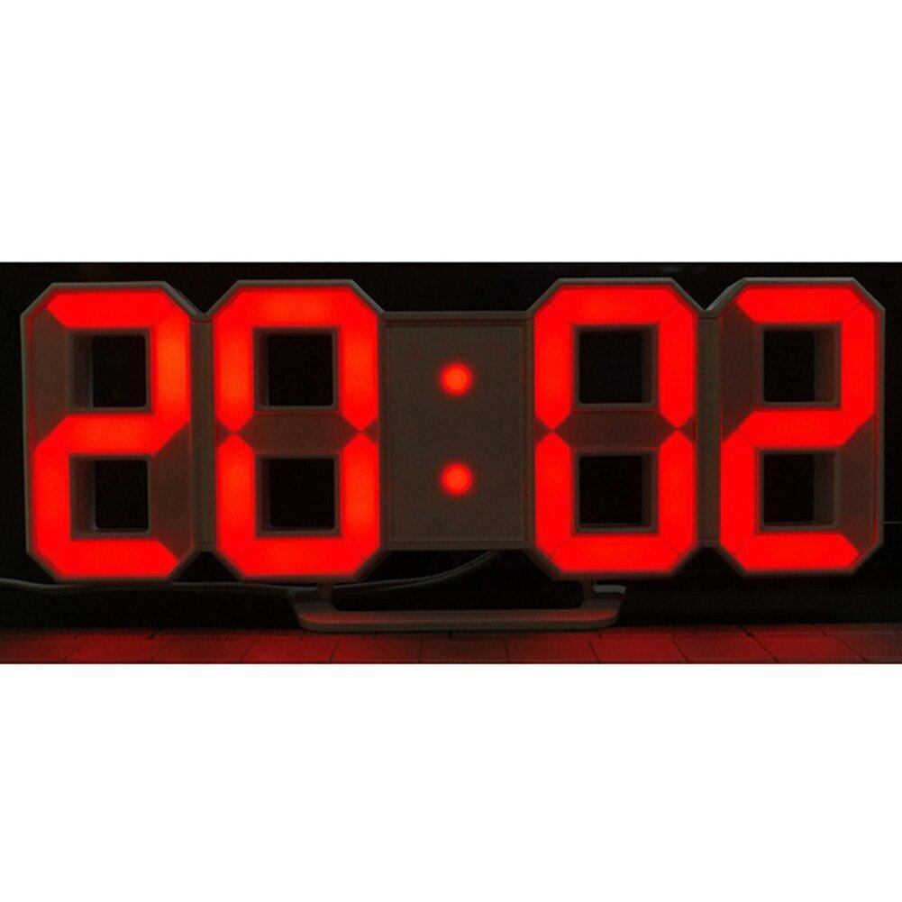 Modern Digital LED Wall Clock Table Desk Night Electric Clock Alarm Watch Multi-Functional LED Clock 24 or 12 Hour Display