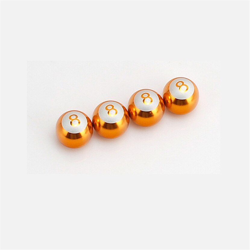 4pcs/set Number 8 Ball Shape Car Tire Valve Caps Car Dust Proof Stem Air Valve Cap For Motor Bike Car Accessories for Opel Corsa: gold