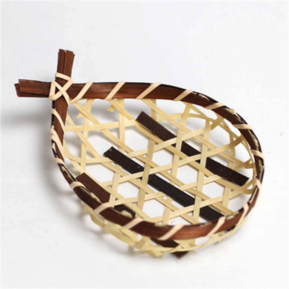Mini mir de Rangement en Bambou Durable, Disque Tissé à la Main, Gain de Place, Accessoires Ménagers, Plateau de Fruits Frais, Petite Pelle à Poussière