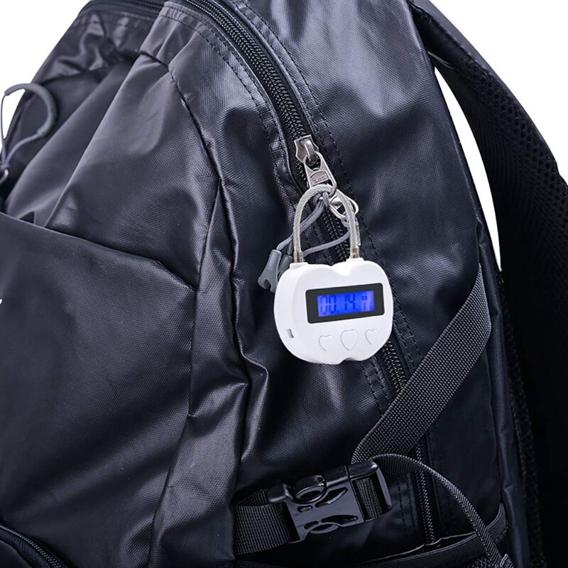 Smart tidlås lcd-display tidslås multifunktionell elektronisk timer, vattentät usb uppladdningsbart tillfälligt timerhänglås
