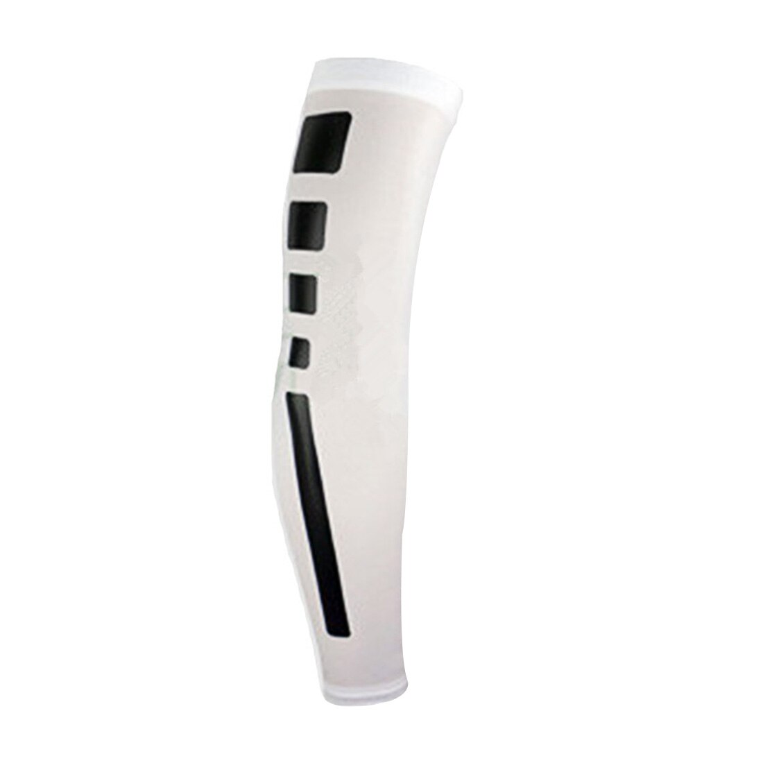Men Sports Basketball Shooting Cycling Compression Arm Sleeve Elbow Protector Pad Pads Support Brace Arm Warmers White