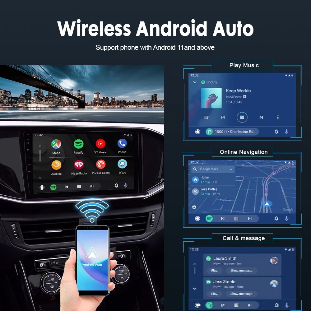 CarlinKit Wireless Carplay Dongle Android Auto Wireless AI Box FOTA MirrorLink USB Adapter For Aftermarket Android System