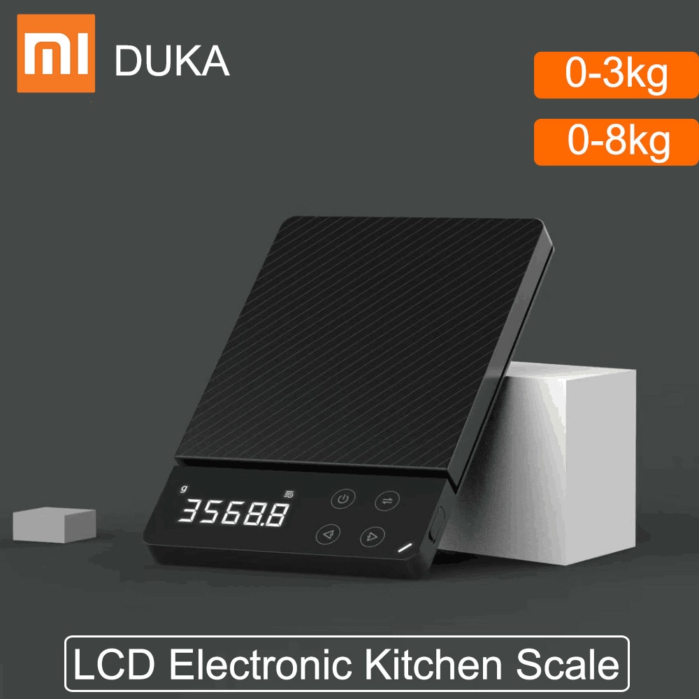 Xiaomi duka atuman es1 0-8kg escala eletrônica digital lcd do agregado familiar multi-função hd backlit escalas de alimentos eletrônicos para cozinha
