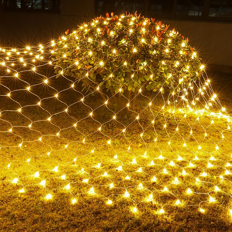 BEIAIDI 2x2M 3x2M 6x4M LED Net Mesh Fee String Licht Girlande fenster Vorhang Weihnachten Fee Licht Hochzeit Party Licht