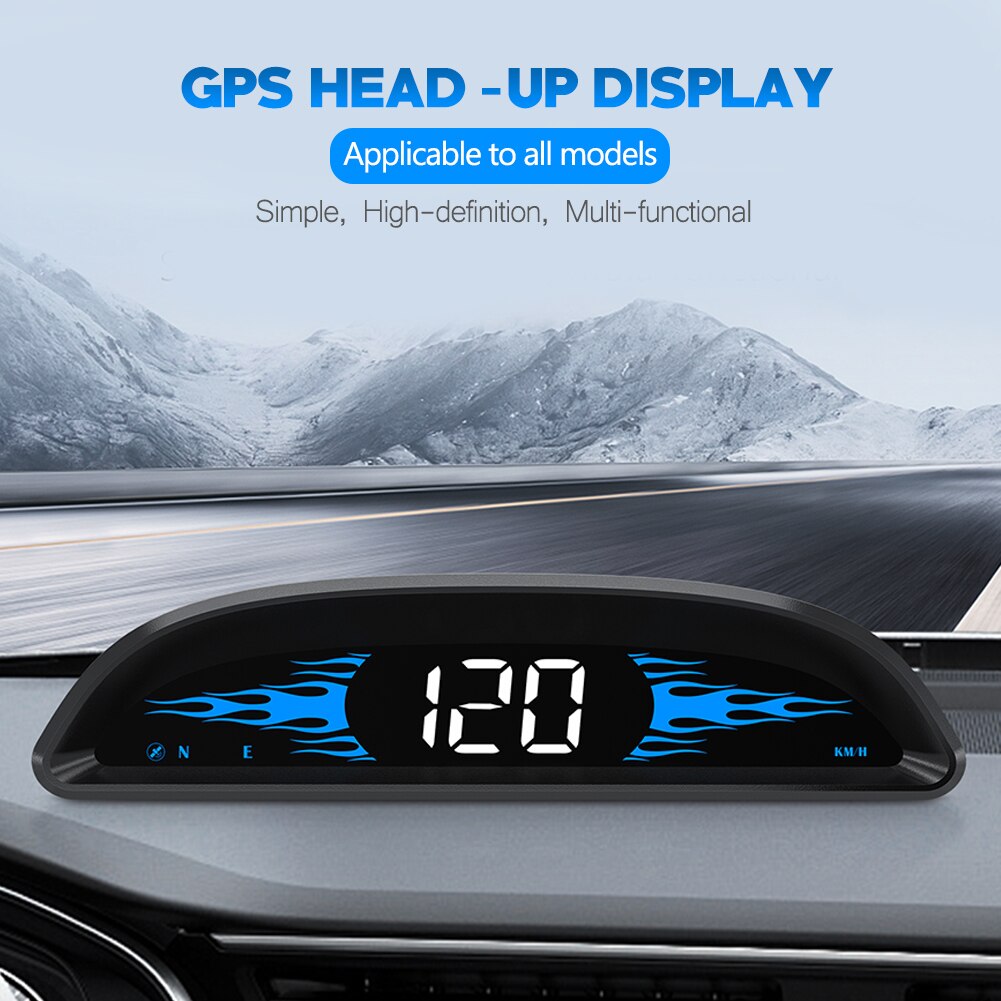 Auto Hud Automotive Head-Up Display Auto Outdoor Off-Road Gps Snelheid Gids Richting Head-Up Apparaat tijd Hd Display