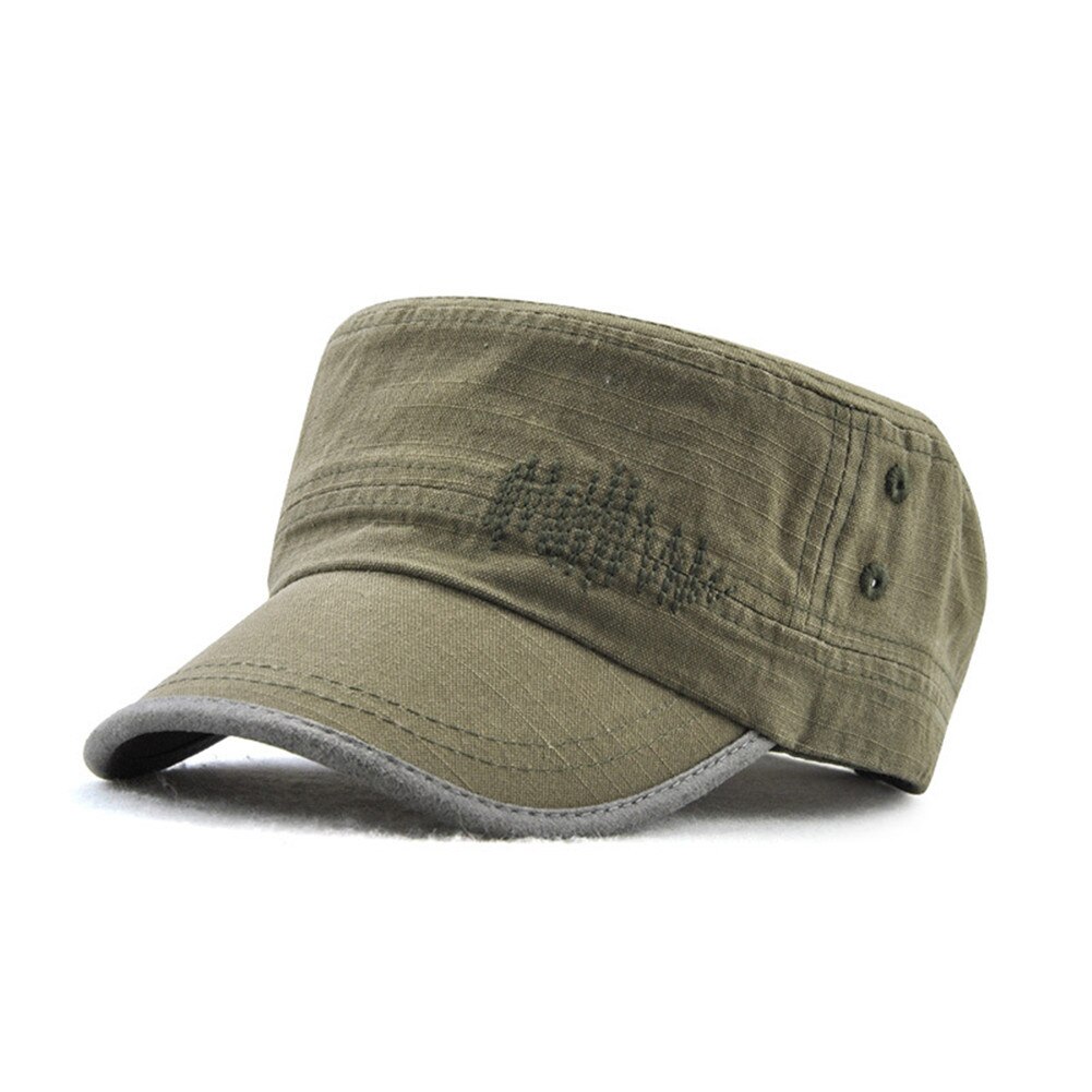 Cadet army cap sommer udendørs almindelig flad basishat til kvinder mænd  -mx8: Militærgrøn