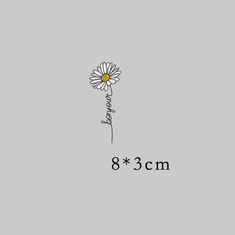 25X10Cm Bloemen Ijzer Op Patches Voor Diy Warmteoverdracht Kleren T-shirt Thermische Transfer Stickers Decoratie Afdrukken: 8x3cm