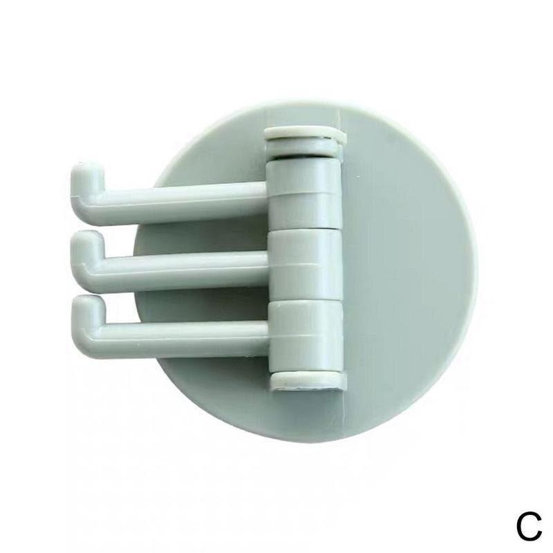 Crochet adhésif sans couture fort roulement bâton crochet rotatif cuisine mur cintre salle de bains cuisine fournitures crochets 3 en 1: C