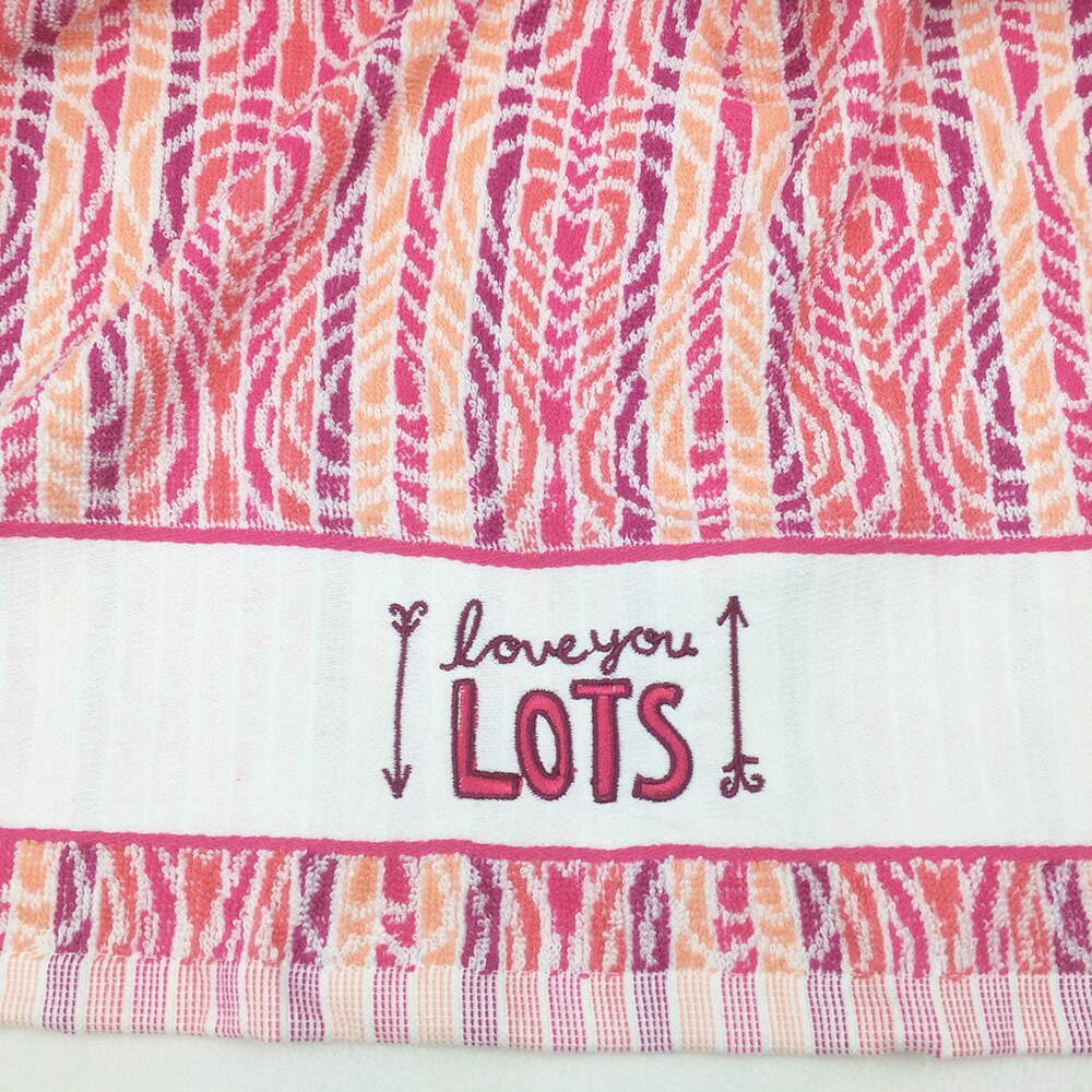 Valentines Luxury Cotton Terry Face Towels for Lovers Embroidered Bath Towel for Adults