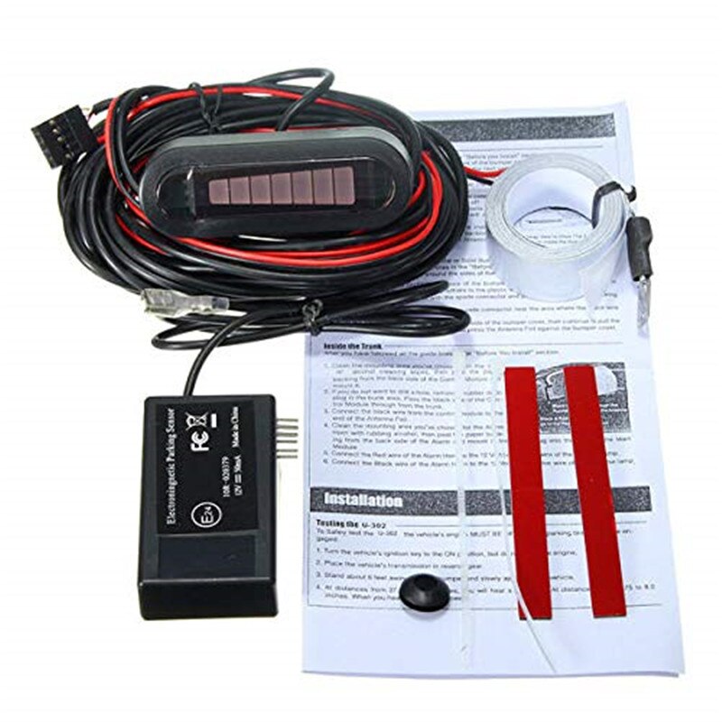 Auto LED electromagnético coche Sensor de estacionamiento marcha atrás sistema de Sensor de respaldo reverso alarma coche accesorio conjunto: Default Title