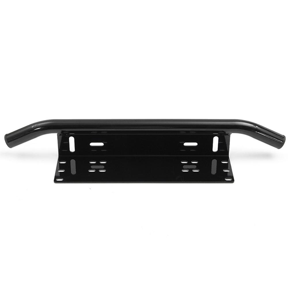 Universele Voorste Nummerplaat Beugel Bumper Frame Beugel Houder Bull Bar Stijl Voor Offroad Lichten Bar Led Suv Truck pick: Black