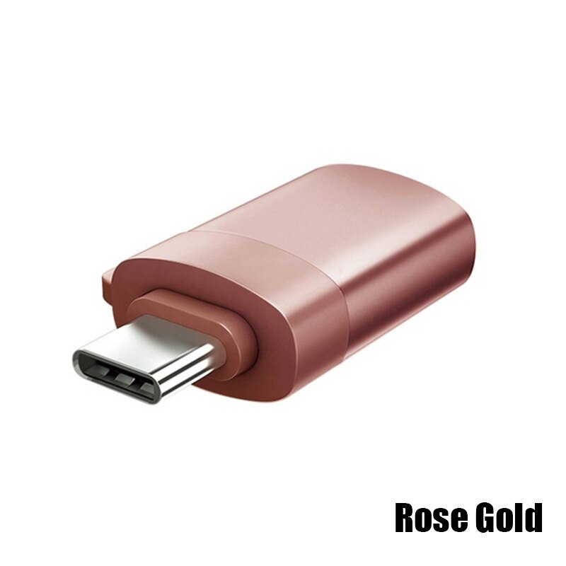 Usb C Male Naar Micro Usb Vrouwelijke Kabel Converters Usb Naar Type-C Otg Op Huawei Macbook Samsung Galaxy laptop Usb Type C Otg Adapter: Rose gold