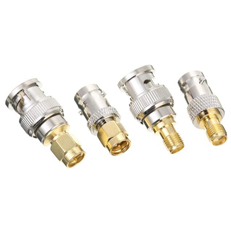 4 stk bnc til sma-kontakter type hann-hunn rf-kontaktadapter testkonvertersettsett