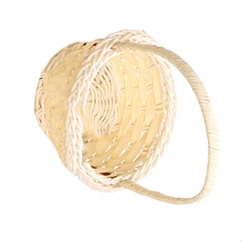 E8bd håndflettede kurver allsidig flettet kurv praktisk oppbevaringskurv blomsterkurver med håndtak pynt til stuen