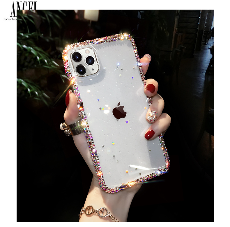 Für iPhone 11 Fall Strass Diamant Glitter Bling Stern Fall Für IPhone 13 12 SE 11 Pro MAX X XR XS 7 8 Plus Abdeckung Capa: For iPhone 13 Mini